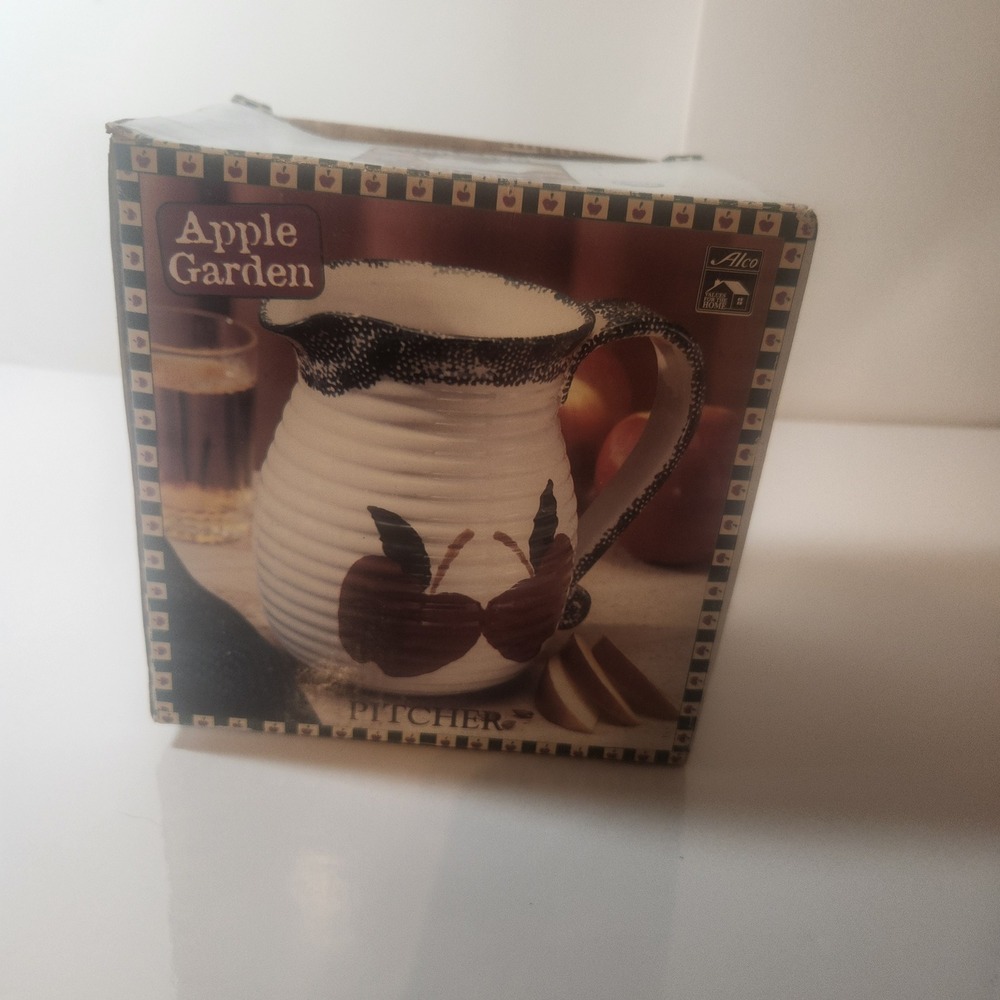 Alco Industries Apple Garden Ceramic Pitcher small new in box.